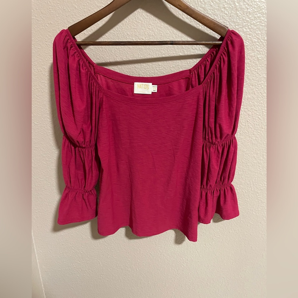 Nation LTD Hillary Romance Tee Color is Heartbreaker - Picture 2 of 7
